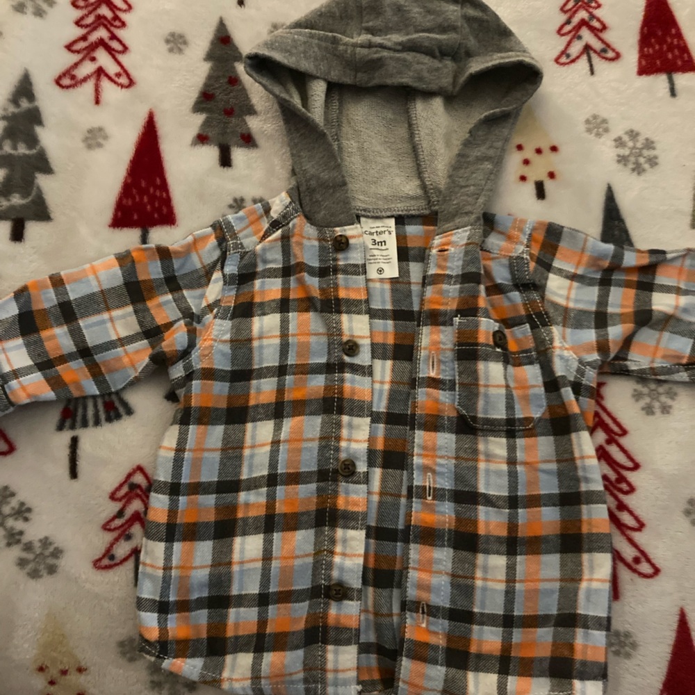 Carter’s plaid hooded shirt